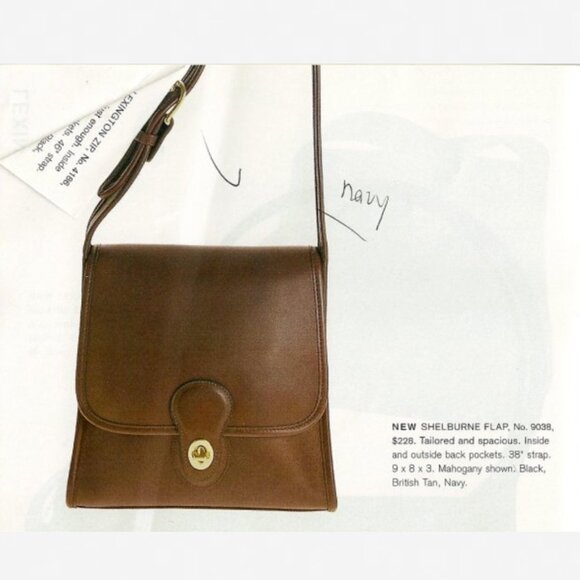 Rare Vintage Coach 9038 Shelburne Flap Navy E8C-9038 - Picture 9 of 9